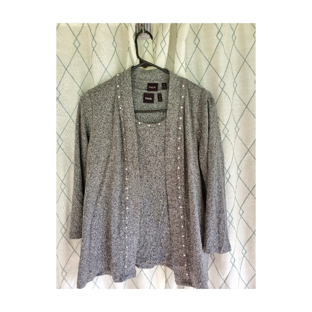 2pc Gray Women's Tank & Cardigan